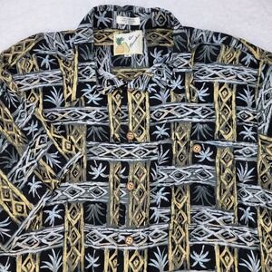 Ron‎ Chereskin Mens XL Hawaiian Vintage Button Up Short Sleeve Palms Pineapple